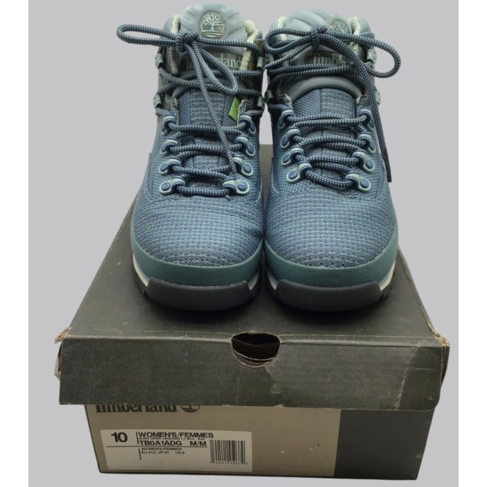Timberland Euro Hiker Jacquard Boots Womens Size 10 Light Blue w/ Box